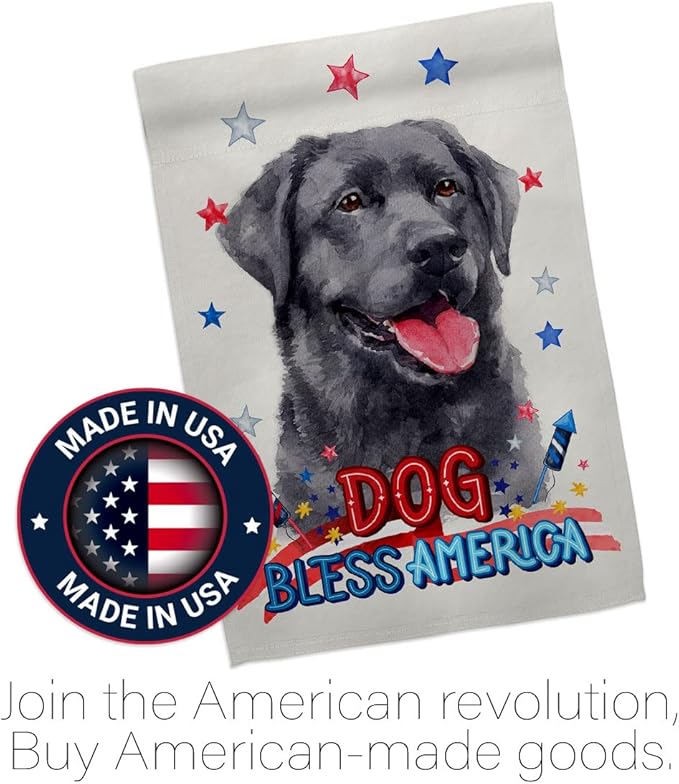Breeze Decor Patriotic Labrador Garden House Flag Kit Dog Puppy Spoiled Paw Canine Fur Pet Nature Farm Animal Creature Decoration Banner Small Yard Gift Double-Sided, Made in USA