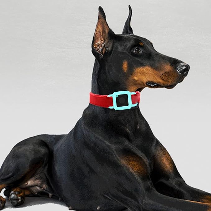 [2 Pack] Dog Cat Party Supplies Compatible for Tile Pro,Tile Case for Tile Pro Tracking,Anti-Loss Cat Collar Attachment,Silicone Collars Cover for Tile GPS Tracker Finder