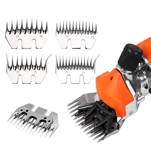 Clipper Blades Grooming Blades, Sheep Shears Replacement Blades, Professional Stainless Steel Clipper Blades for Grooming Goats, Lambs, Llamas, Alpacas (13 Teeth Straight Blade (+ oscillating Blade))