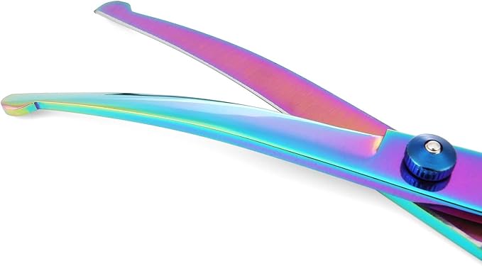 Mogoko Cat Dog Curved Scissors with Safe Round Tip, Stainless Steel Pet Grooming Shears