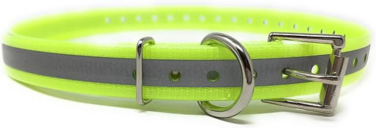 Replacement Strap for Dogtra Collars - 3/4" Wide Ultra-Durable Dog E-Collar Replacement for Training, Bark, Shock, Electric, and GPS Collars - 28" Adjustable Length Reflective Yellow