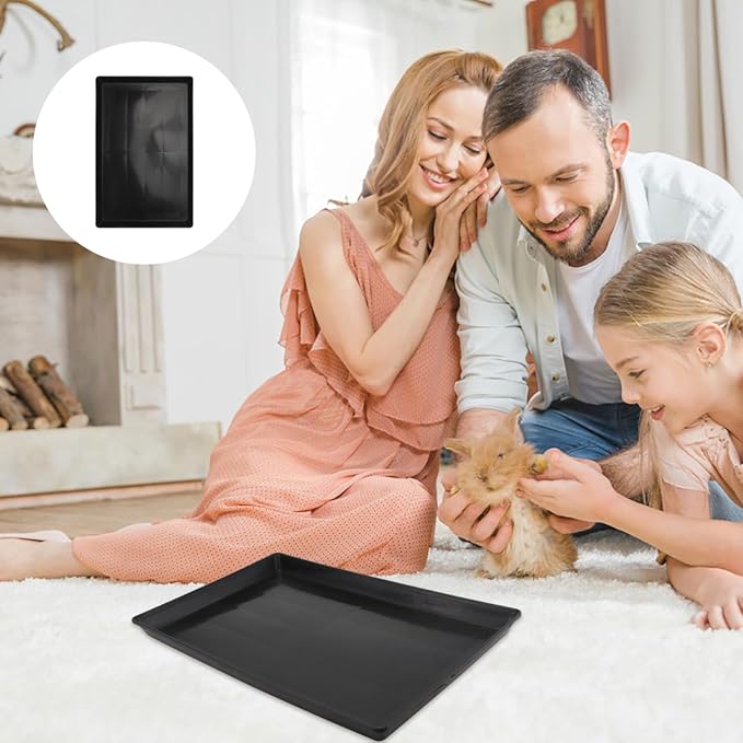 Garneck Replacement Dog Crate Tray Pan - Durable Black Plastic Tray for 43 x 32.5cm Dog Crates - Ideal for Dogs Cats and Small Pets Like Rabbits and Ferrets and Easy to Clean