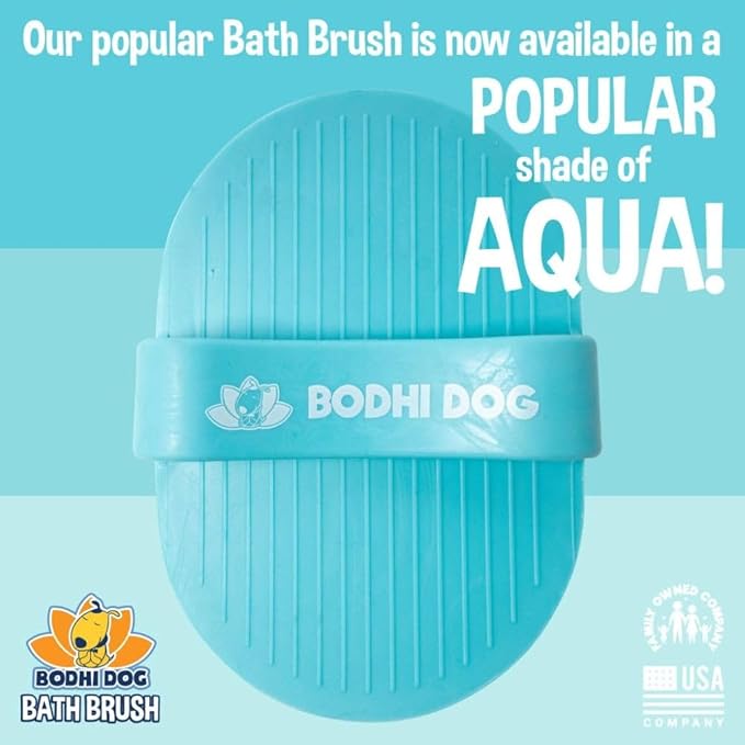 Bodhi Dog Shampoo Brush - Pet Grooming & Bath Supplies for Cats and Dog - Bath Brush for Long & Short Hair - Premium Scrubber for Shower, Bathing & Massage (One Pack, Aqua)