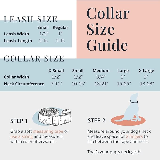 Lucky Love Dog Collars | Girl, boy Dog Collar for Small Medium Large Dogs - Comfortable, Soft, Cute - Laguna, Medium