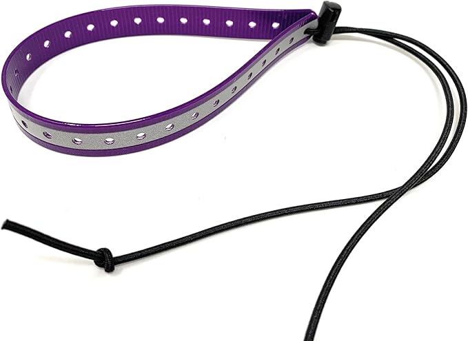 Replacement GPS eCollar with Adjustable Bungee, Multi-Hole Design, and Secure Toggle Closure for Small Dogs (Reflective Purple, Small Neck)