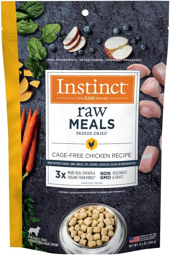 Instinct Freeze Dried Raw Meals Grain Free Dog Food, Dog Food Dry, Freeze Dried Dog Food, Raw Dog Food, Chicken Recipe, 9.5 oz