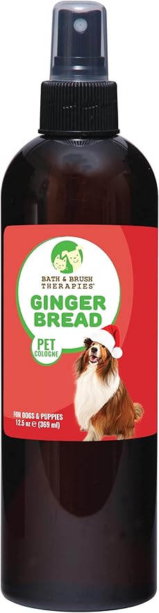 Bath & Brush Therapies Gingerbread Dog Cologne 12.5 oz | Dog Perfume Long Lasting | Deodorizing Spray