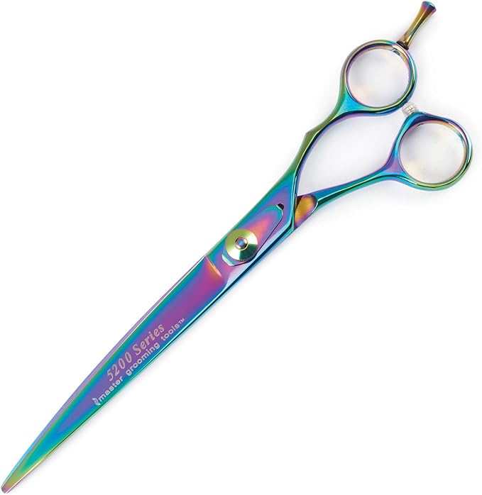 Master Grooming Tools 5200 Rainbow Series Shears — High-Performance Shears for Grooming Dogs - Curved, 7½"