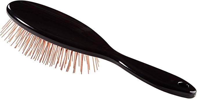 Bass Brushes Large/X-Long All Wire Brass Pin Cushion Pet Brush with Acrylic Handle