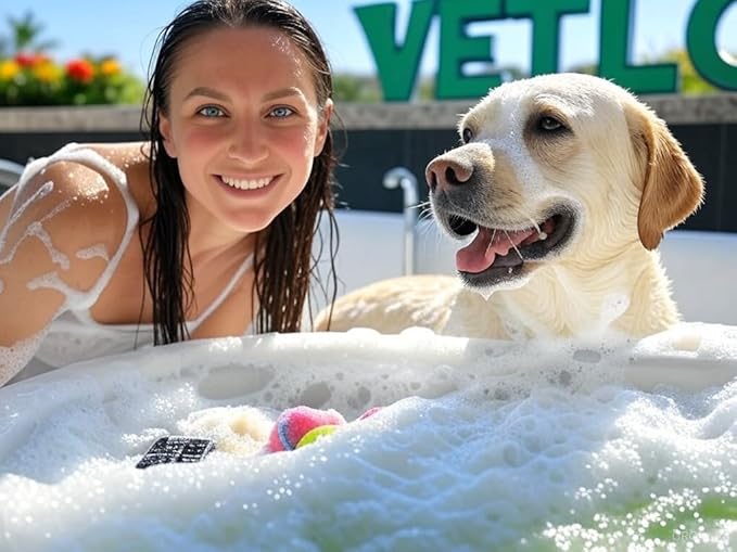 Dog Shampoo for Sensitive Skin with Calming Oatmeal - Hypoallergenic Puppy Essentials for Smelly Dogs & Cats - Relieves Allergies & Itching - Gentle Cat Shampoo - 16 oz by VETLO