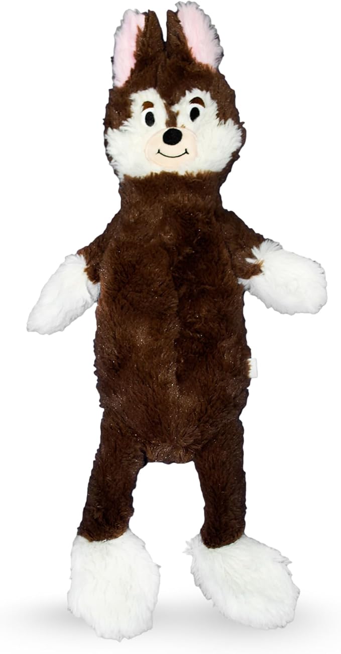 FGA MARKETPLACE Fox Flat NO Stuffing NO Squeak Plush Dog Toy, Funny Style Will Entertain Your Dog for Hours, Recommended for Small and Medium Dog 21 INCH Long