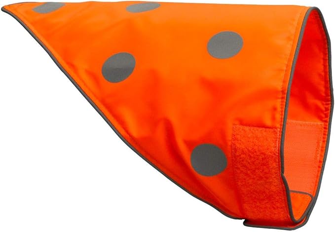 SPOT THE DOG! Reflective Dog Bandanas - High Visibility Safety Dog Accessories for Small, Large Dogs, Orange Collar, Scarf, Kerchief, Bib for Hunting, Camping, Walking at Night (Blaze Orange, L-XL)