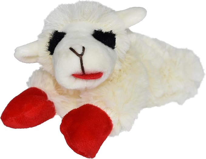 Multipet INTERNATIONAL 843140 Lambchop Plush Squeak Toy Mini for Pets, 6-Inch, White, small