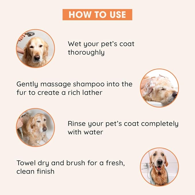 Moisturising & Odor Eliminating Shampoo for Dogs & Cats | Sensitive Skin Pet Shampoo | Organic Ingredients for Itchy, Dry Skin Relief in Dogs Cats | Paraben Free,Made in USA | Vanilla Tangerine-16oz