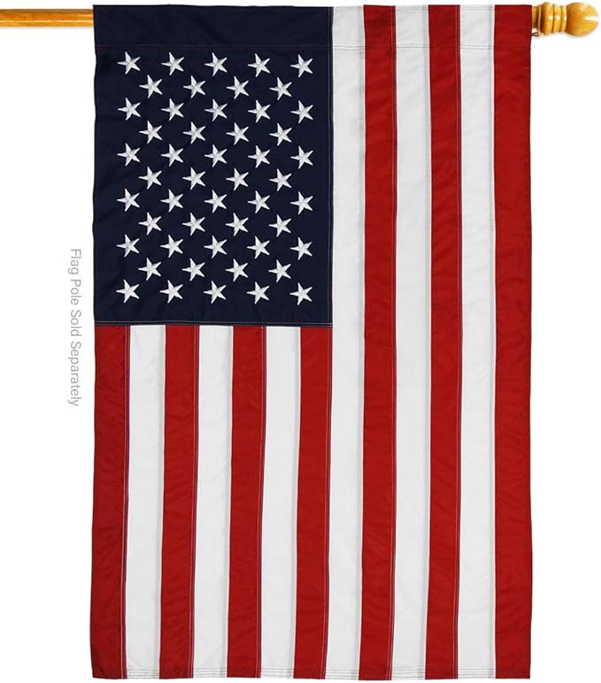 Breeze Decor Patriotic Black Chow House Flag Pack Dog Puppy Spoiled Paw Canine Fur Pet Nature Farm Animal Creature Embroidery Banner Small Garden Yard Gift Double-Sided, Made in USA