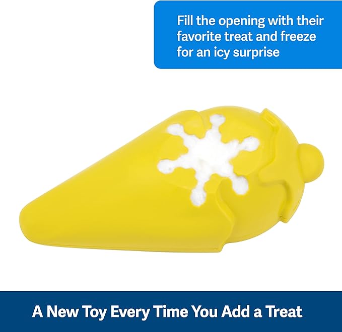 PetSafe Frosty Cone Dog Toys – Fill and Freeze Treat Holding Chew Toy – BPA Free Rubber – French Vanilla Scented – Interactive Pet Puzzle for Boredom or Separation Anxiety