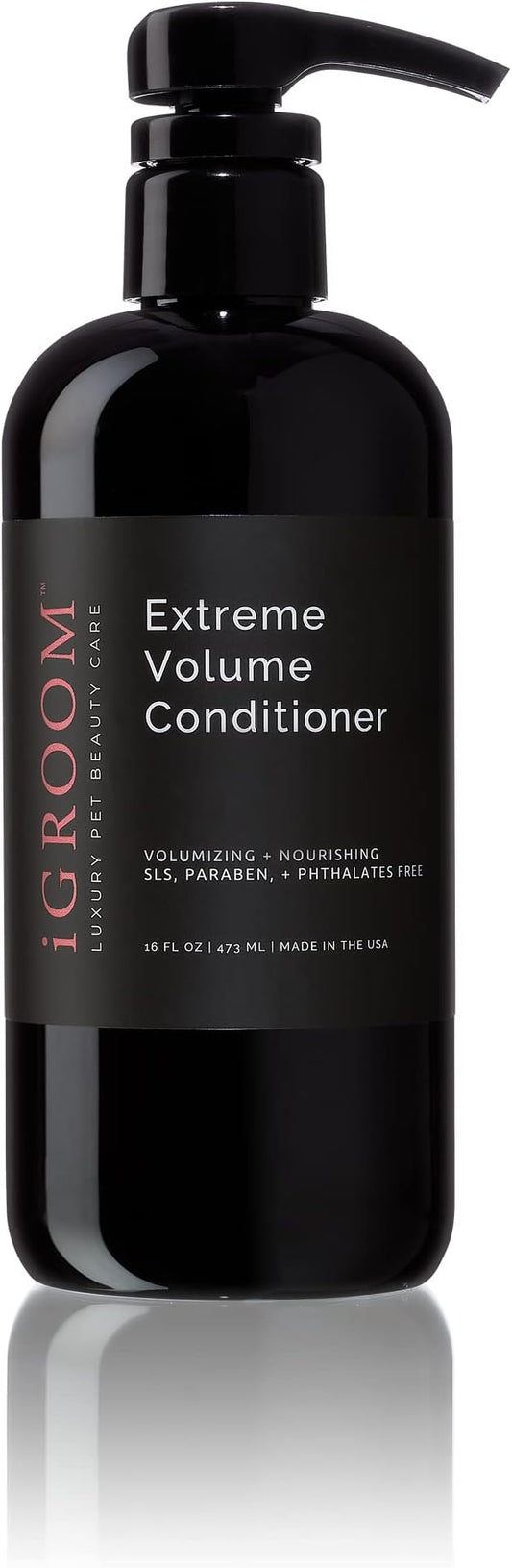 iGroom Extreme Volume Dog Conditioner, Luxury Pet Beauty Care, Adds Body and Volume, Repairs Damage, Made in USA, 16 oz