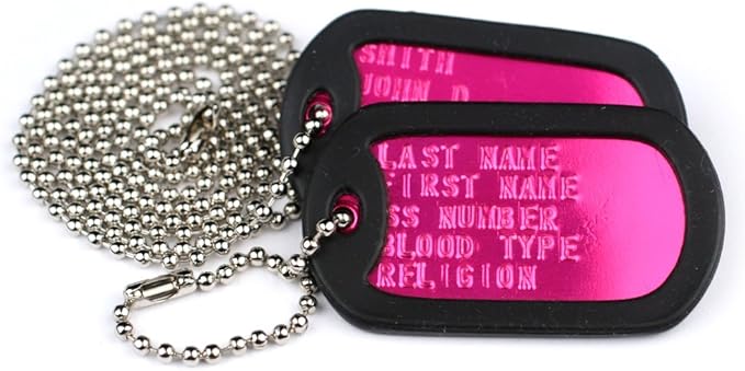 GoTags Pet ID Custom US Military Dog Tag Personalized ID Set. Complete with Chains and Silencers