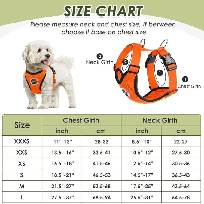 SlowTon Dog Seat Belt Harness for Car, Dog Car Harness Adjustable Mesh Breathable & Dog Seatbelt Safety Tether with Elastic Bungee for Small Medium Large Pets(Orange, Double Clip, M)