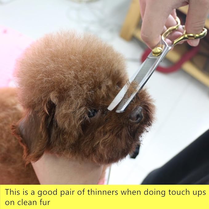 HASHIMOTO Thinning Shears for Dogs, Dog Thinning Shears for Grooming, 46 Teeth, 7.0 inch, 30% Thinning Rate, Light Weight, Balanced.