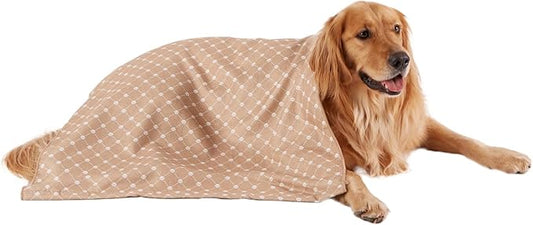 Bone Dry Pet Grooming Towel Collection Absorbent Microfiber X-Large, 41x23.5", Trellis Taupe