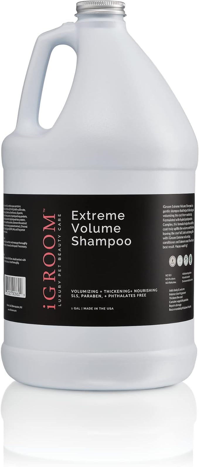iGroom Extreme Volume Dog Shampoo, Luxury Pet Beauty Care, Adds Body and Volume, Repairs Damage, Made in USA, Gallon