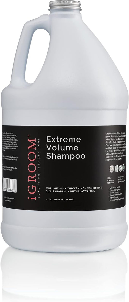 iGroom Extreme Volume Dog Shampoo, Luxury Pet Beauty Care, Adds Body and Volume, Repairs Damage, Made in USA, Gallon