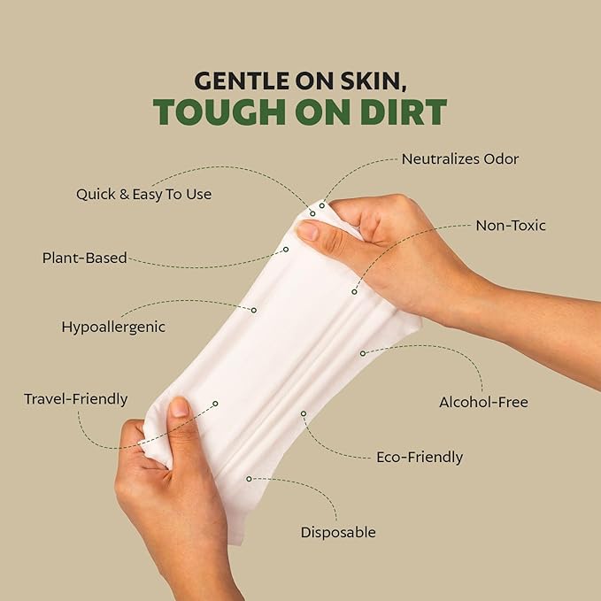 Bamboo Grooming Wet Wipes for Dogs and Puppies, Cleaning & Deodorizing Dog Wipes, Hypoallergenic Pet Wipes for Sensitive Skin, with Organic Aloe Vera & Shea Butter, 100 Count, Puppy Essentials