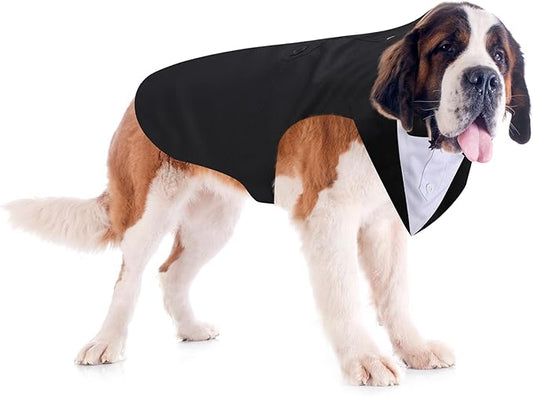 Weewooday Dog Tuxedo and Bandana Set Dogs Formal Tuxedo PET Wedding Party Suit Wedding Bow Tie Shirt for Christmas Halloween Birthday Costumes(Cute Style,XX-Large)