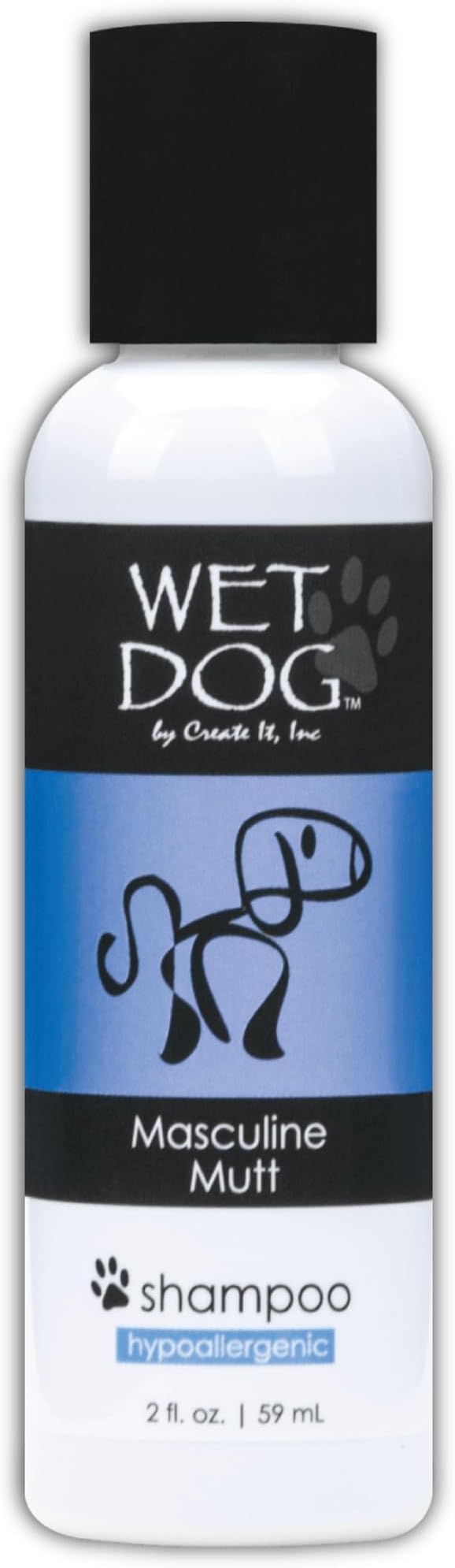 Wet Dog Masculine Mutt All-Natural Organic Oatmeal Sensitive Skin Shampoo for Dogs and Pets, Moisturizing Detangling Deshedding - 20 Ounce