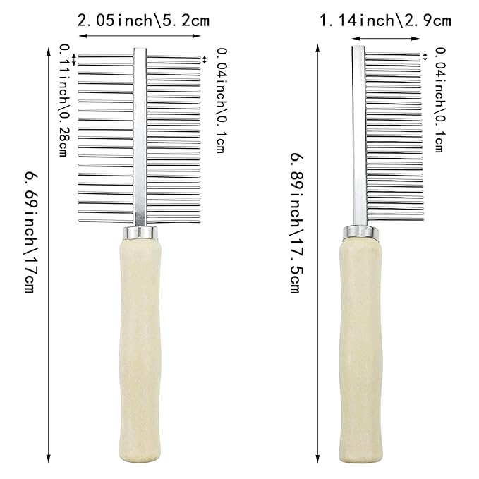 4 PACK Dog Cat Pet Comb Stainless Steel Cat Double-Sided Grooming Brush Professional Dog Grooming Comb Pet Hair Brush Cat Flea Comb for Long Short Hair Fur Brush Tool