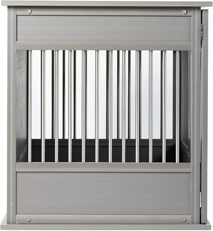 New Age Pet Horizon Pet Crate - Durable ECOFLEX with Stainless Steel Spindles, Bone-Shaped Latches, Easy Access Door, Stylish Design, 10-Year Warranty, Available in 3 Sizes & 2 Colors