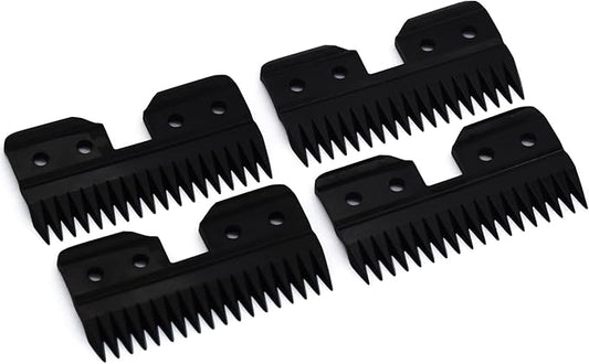 4 Pieces Professional Pet Clipper Replacement Cutter Blade, 18 Teeth Zirconia Ceramic Moving Blade Compatible with Oster Fast Feed A5 Style Detachable Horse Animal Clippers Pet Groomers (Black)