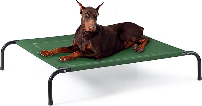 Bedsure XL Elevated Cooling Dog Bed Cot, Raised Pet Beds with No-Slip Feet, Stable Frame & Durable Supportive Teslin Recyclable Mesh, Breathable, Indoor and Outdoor, Multi Size Breathable Mesh