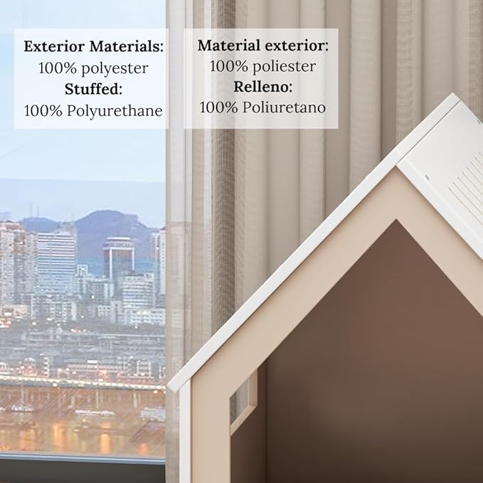 Big House for Pets, Wooden House for Pets for Interiors, Resistant Wood with Cushion for Dog Included, Minimalist, Elegant and Resistant, 24x25x24.5 in, Matte White