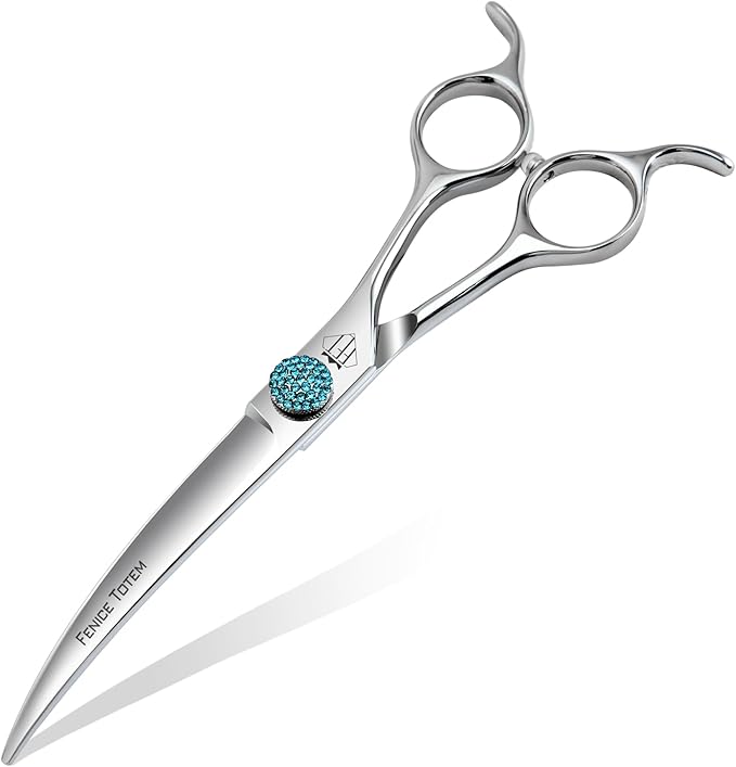 Fenice Professional Grooming Curved Shear: 30 Degree Super Curves Scissors for Dogs 6.5" Big Arc Curved Shears Made Of Japanese 440C Stainless Steel