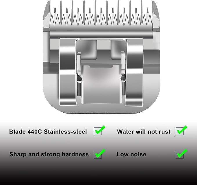 7 Skip Tooth Detachable Pet Dog Grooming Steel Blades,Compatible with Andis,Oster A5,Wahl KM10 Series Clippers,Cut Length 1/8-Inch (3.2mm) ，3 Pack