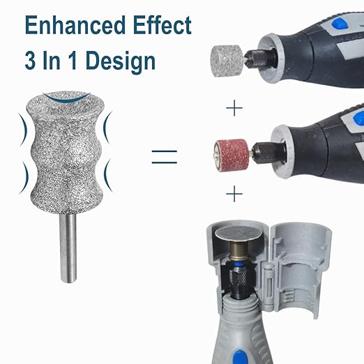 Dog Nail Grinder Bits Attachment for Dremel - 1/8" Nail Grinder Bits for Large Medium Small Dogs Cats Nail Trimming - Fit for Dremel and Most Rotary Household Tools (E