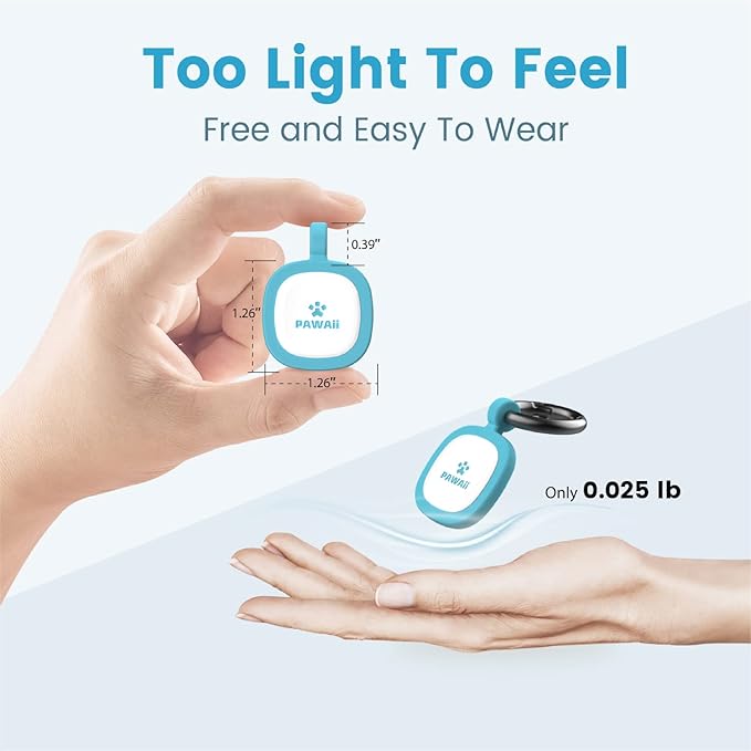 Pawaii QR Code Pet ID Tag, Silent Silicone Dog ID Tag, Modifiable Pet Online Profile, Free Online Pet Page Emergency Contact, Scan QR Receive Instant Pet Location Alert Email, 1Pack (Sky Blue)