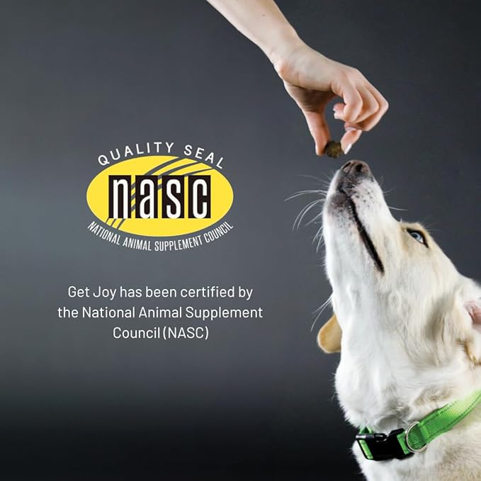 Get Joy Calm+ Stress Support Dog Supplement Chews, 90 Soft Chews, Chicken Flavor, Supports Sleep & Relaxation, with Chamomile & Valerian Root, PhD Animal Nutritionist Formulated, Produced in USA