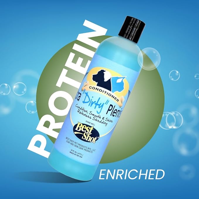 Best Shot Ultra Dirty Plenish Conditioner, Ideal Pet Grooming Conditioner, Protein-Enriched Moisturizing Conditioner for Any Dog, Cat, or Horse, Agree Fragrance, 16 Oz.