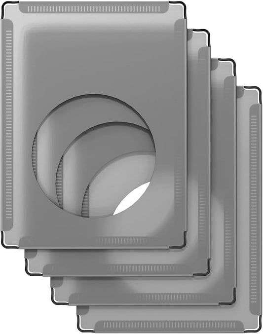 DINMO 4 Pcs Plastic Panel with Games Holes Design, 11.8" x 15.7", for DIY Small Animal Playpen and Cube Storage Unit, Grey Transparent