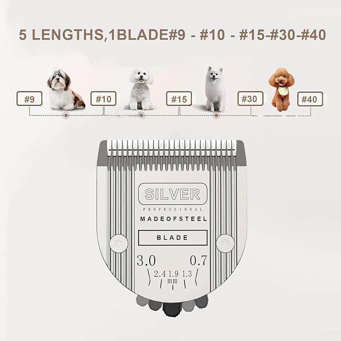 5 in 1 Replacement Blades Compatible with Wahl Bravura .Chromado，Creativa，Figura Dog Clippers for Dogs Grooming-(1PC)