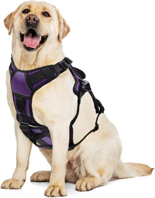 AUROTH Dog Harness, Escape Proof Dog Harness for Large Dogs, No Pull Dog Harness with Lift Handle, Soft Padded Reflective Adjustable Dog Vest Harness, Large Dog Harness for Walking Hiking Training