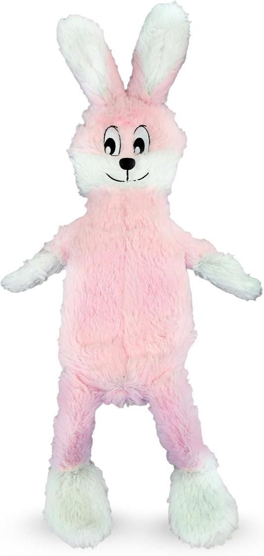 FGA MARKETPLACE Pink Rabbit Dog Toy Flat NO Stuffing NO Squeak, Funny Style Will Entertain Your Dog for Hours, Recommended for Small and Medium Dog 21 INCH Long