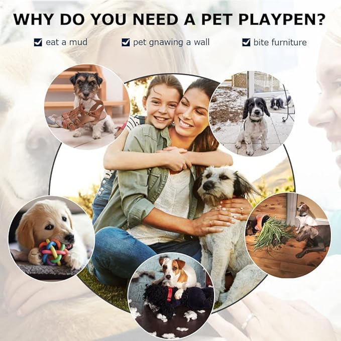 PayLessHere Dog Crate Dog Cage Dog Kennel for Large Dogs Heavy Duty 36 Inches Pet Playpen for Training Indoor Outdoor with Plastic Tray Double Doors & Locks Design