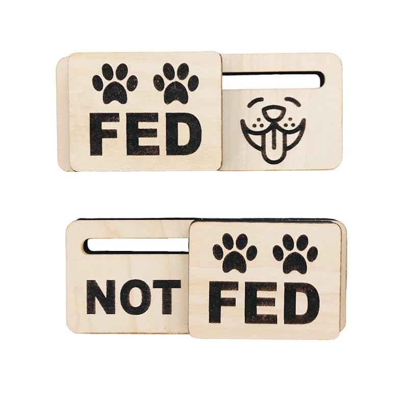 DOG FED Not FED EZSlide tracker - Dog Face (Magnets | Adhesives)