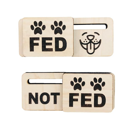 DOG FED Not FED EZSlide tracker - Dog Face (Magnets | Adhesives)