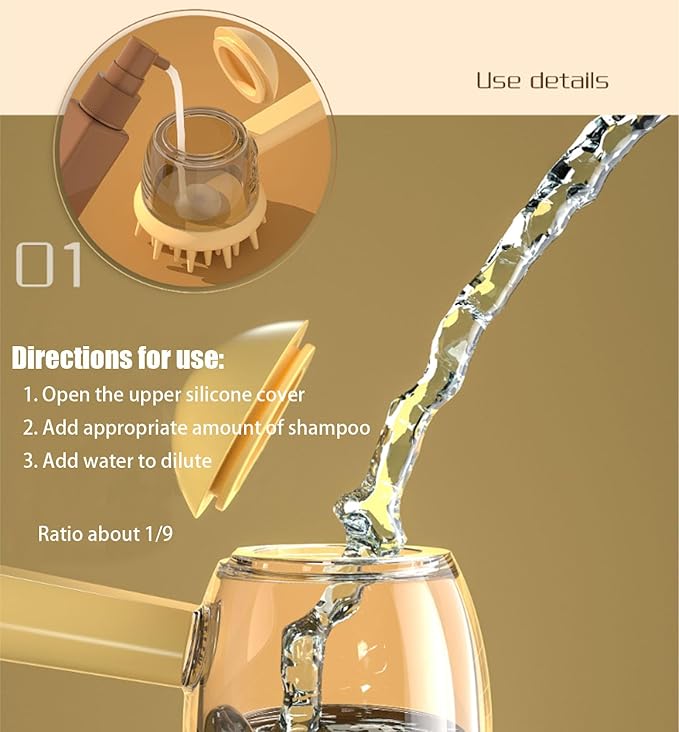 3-in-1 Pet Bath Brush for Dogs & Cats | Shower Massage Brush, Deshedding Comb & Lathering Tool | Anti-Frizz Grooming Brush for Bath Time (Curry)