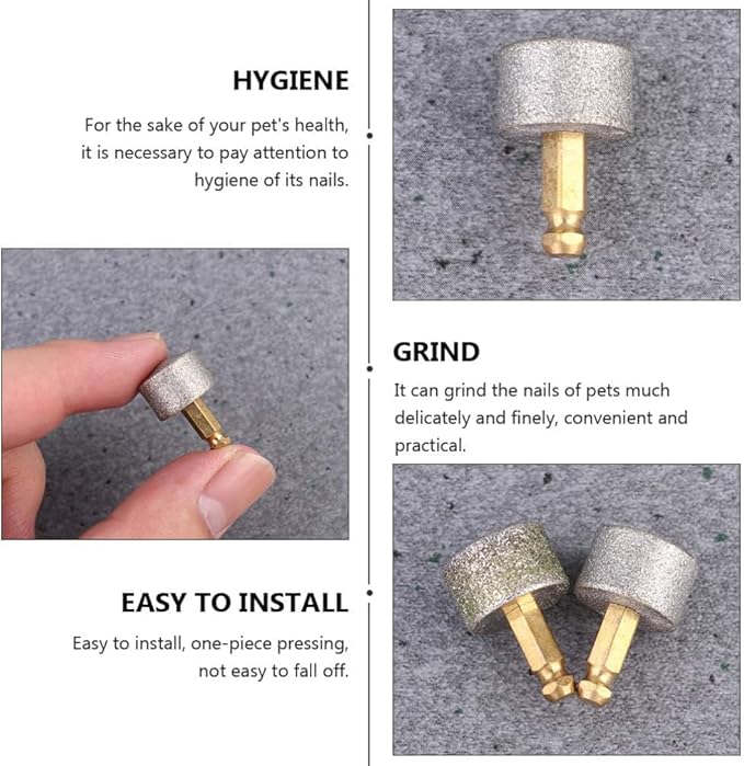 Bonve Pet Nail Grinder Wheels for Dogs 2PCS - Diamond Tips for Small Large Dogs & Cats（1 * Coarse Grinding Wheels & 1* Fine Grinding Wheel）